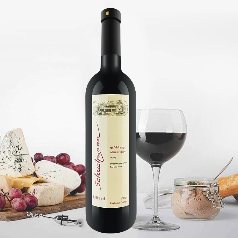 格鲁吉亚红酒苏蔓阿拉赞谷半甜红进口葡萄酒750ml
