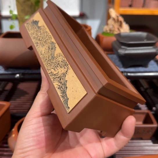 庄***后紫砂花盆原矿紫泥