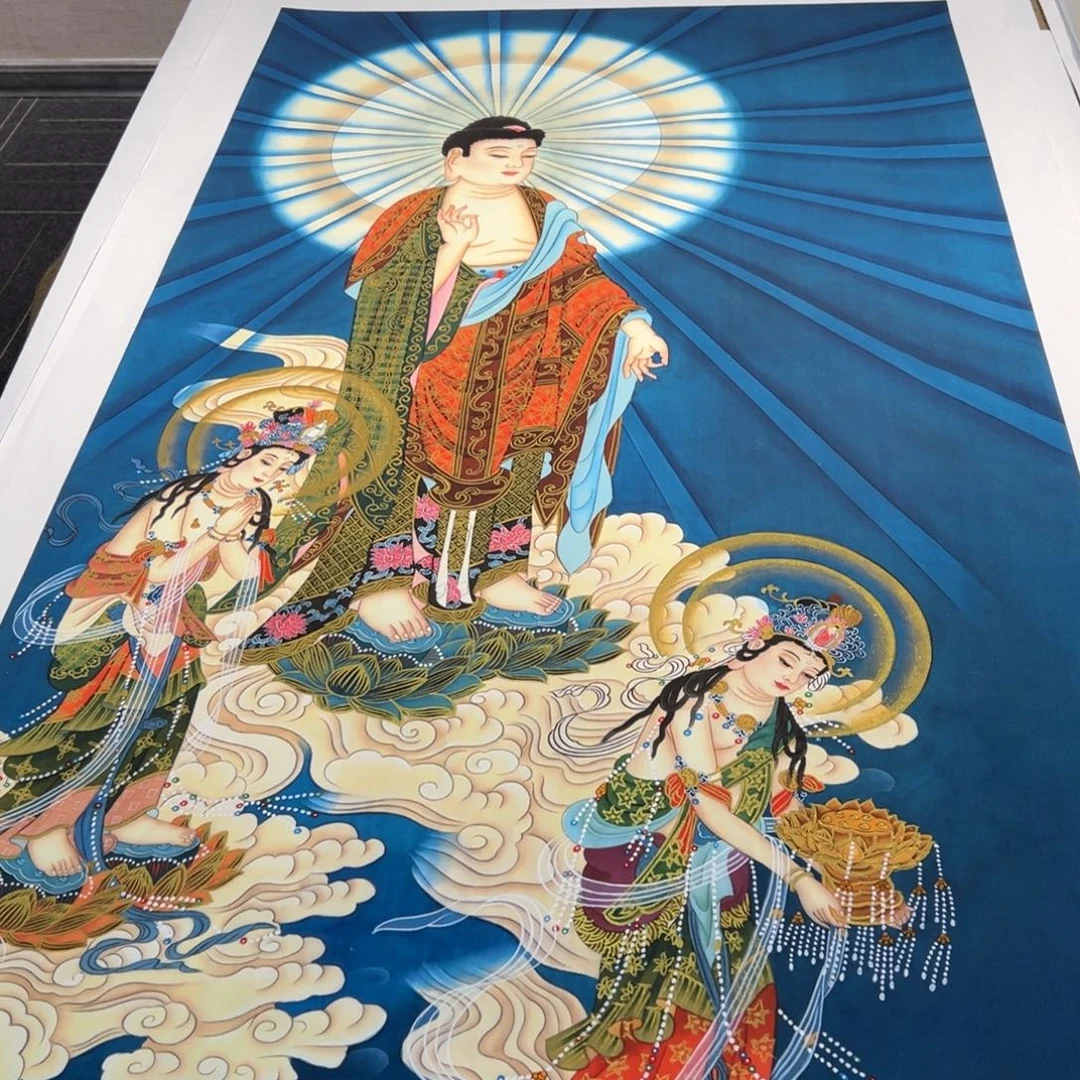 玉***哥国画李老师西方三圣