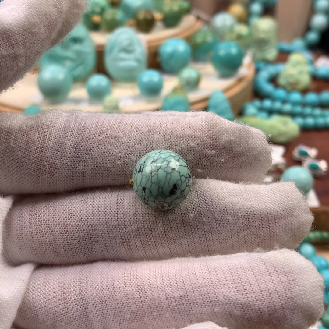 绿松石未镶嵌珠宝奇石13.3mm