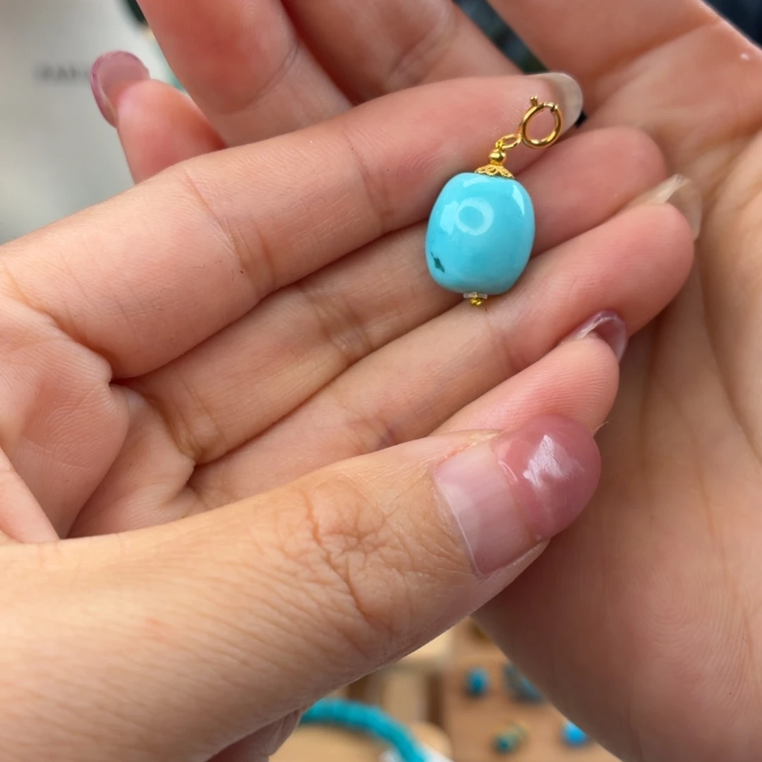 绿松石18K金镶嵌颈饰