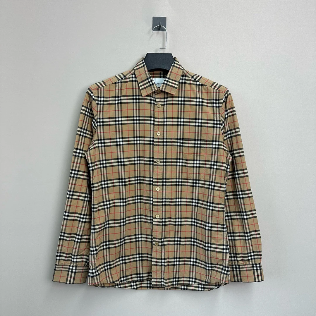 99新 BURBERRY/博柏利 新款小格纹衬衫/M码/公价6600
