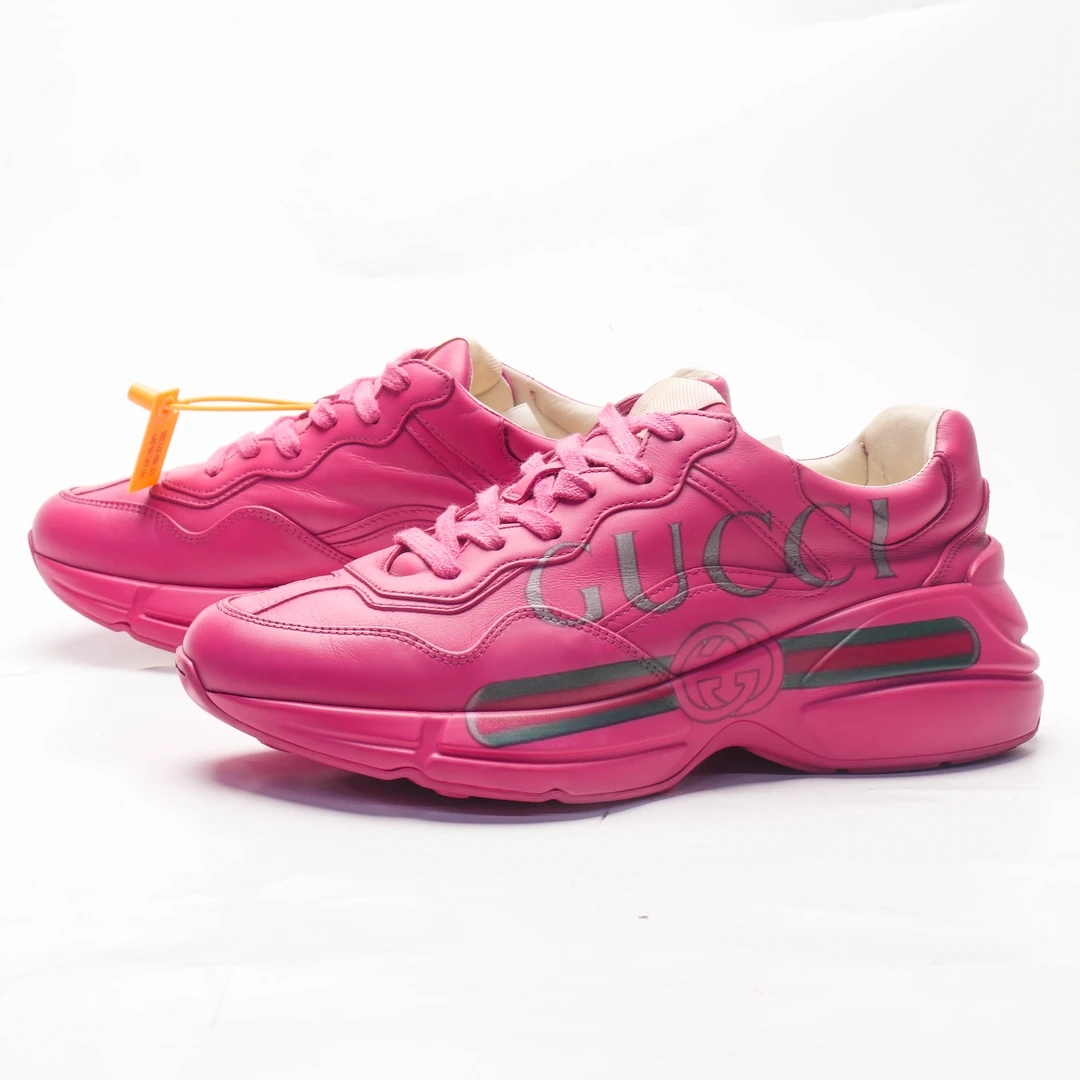 95新 GUCCI/古驰 /38.5/火龙果色腰带老爹鞋