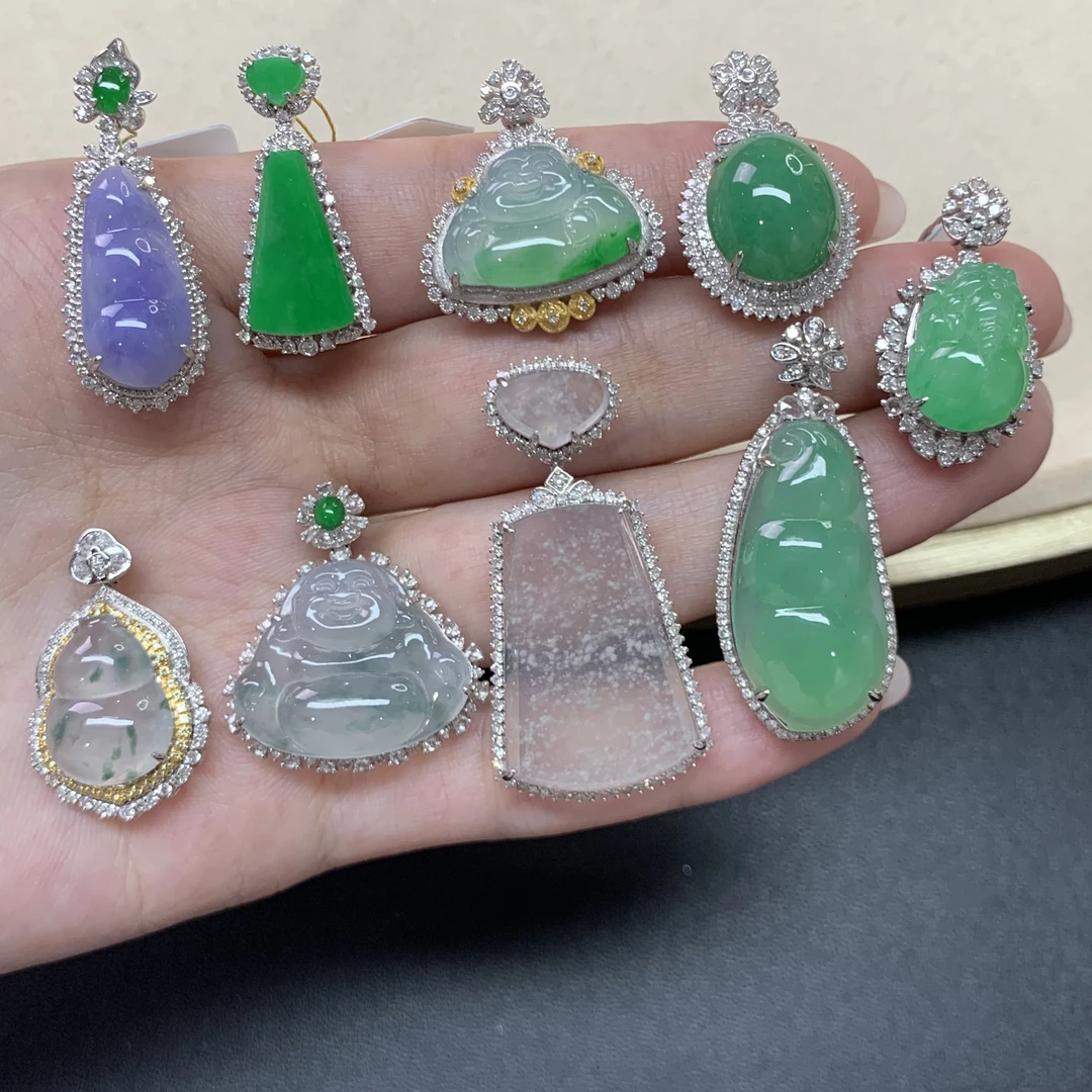 【小雪臻选】翡翠吊坠-18k金-多样性发货一件-CXQ21|K45