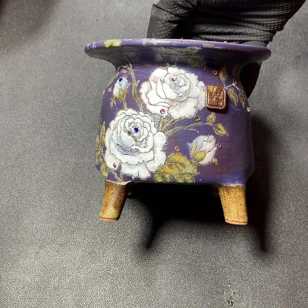 紫色花盆发货发货