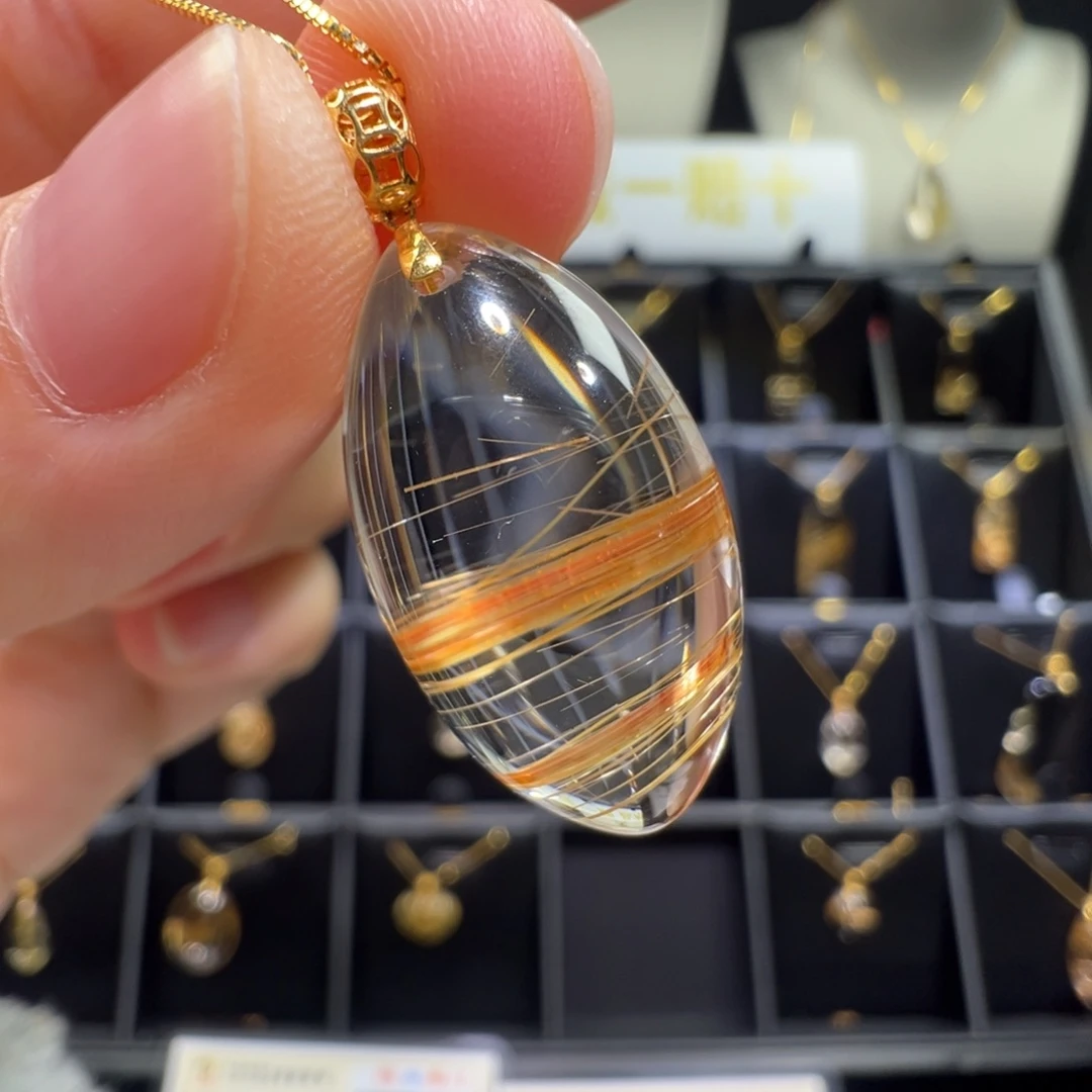 水晶颈饰18K金镶嵌