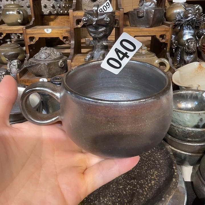 高温柴烧陶泥咖啡杯
