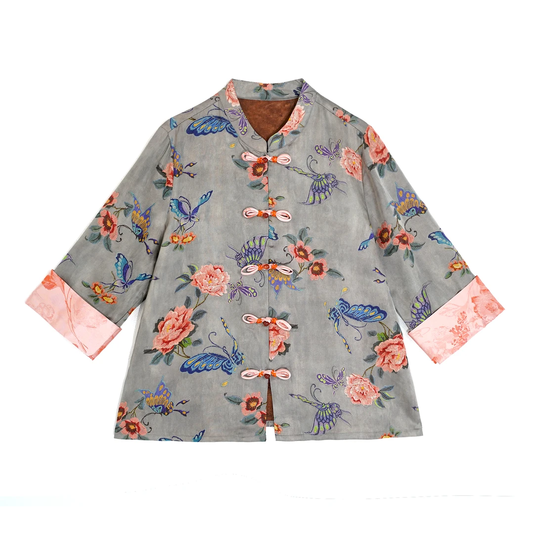 反季专场香云纱国风中式提花上衣气质百搭时尚香云纱外套RB122505