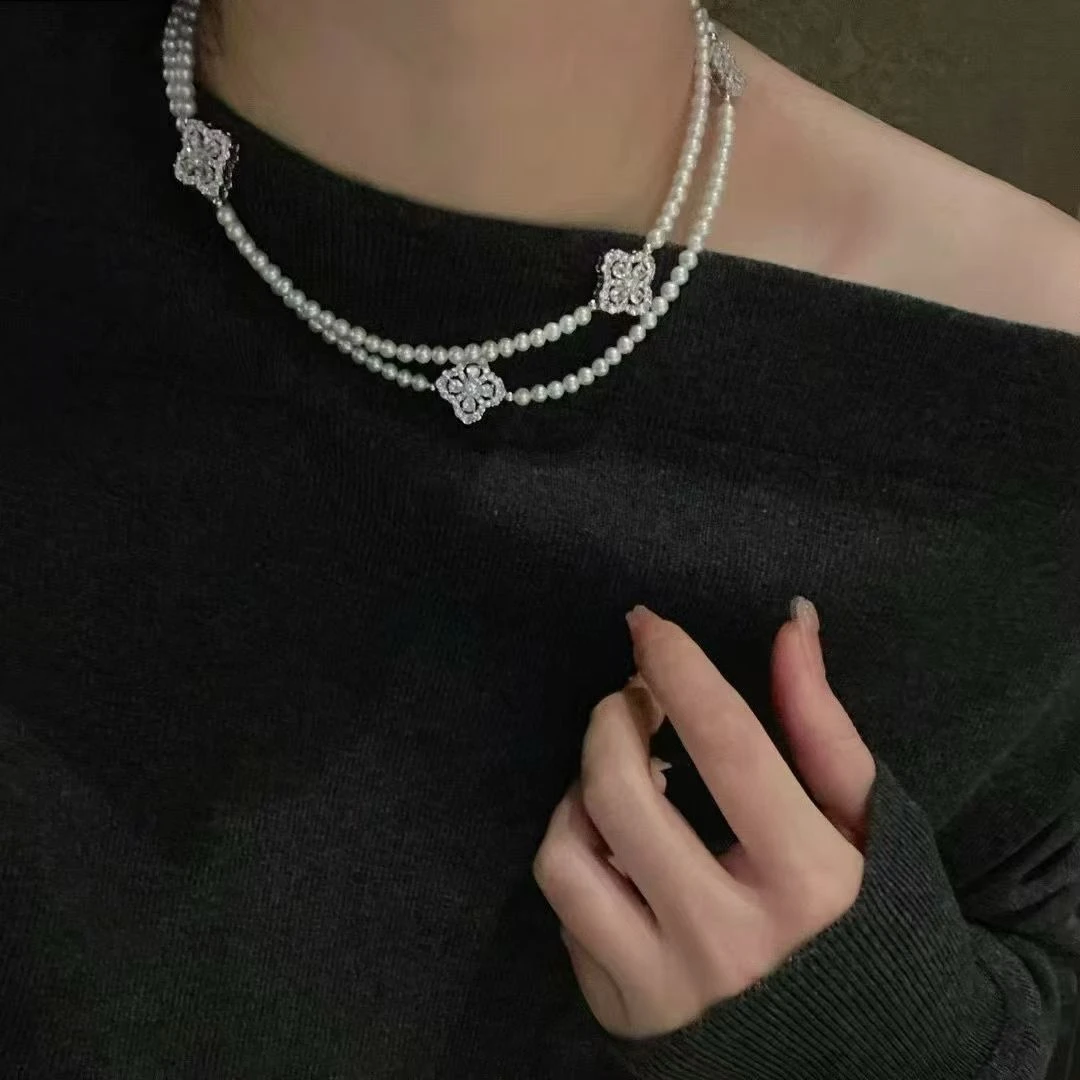 【四叶草】毛衣链3.5-4.5mm近圆天然珍珠天女珠光品质小众时尚轻奢