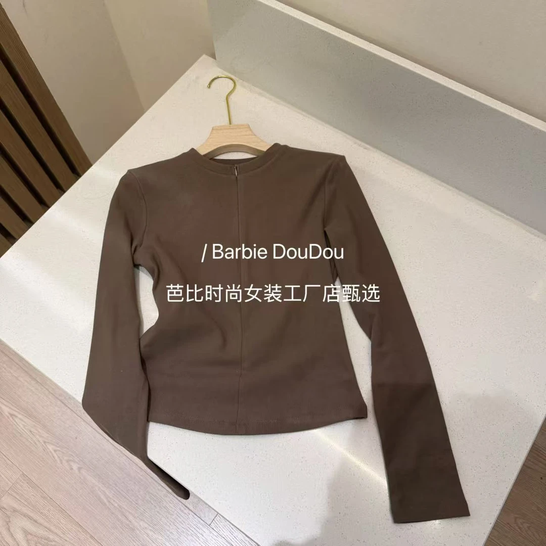 豆子推荐【云朵衫】2905冬季德绒修身显瘦长袖保暖打底上衣时尚百搭