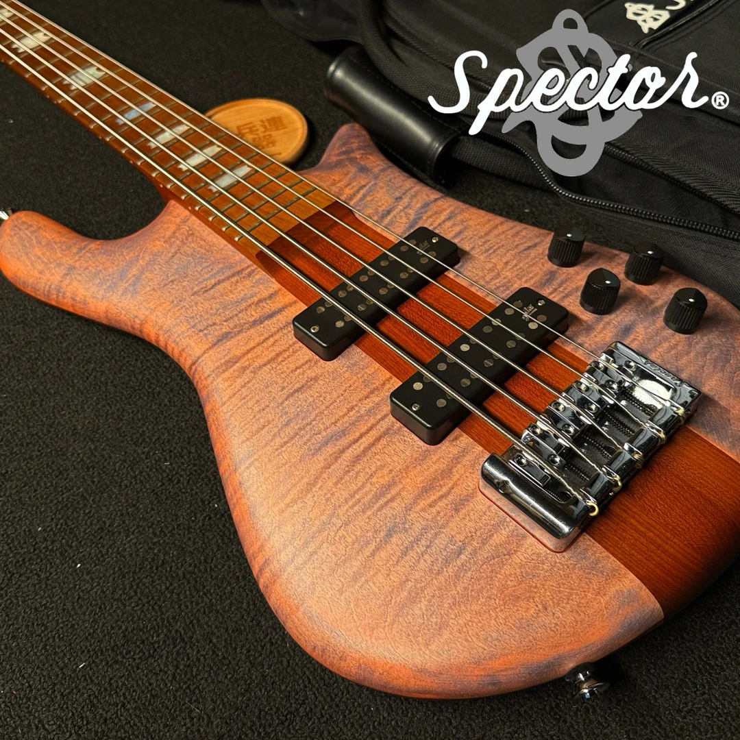 捷克产Spector Euro5 RST Bass粉色虎纹电贝斯5弦贝斯低音吉他