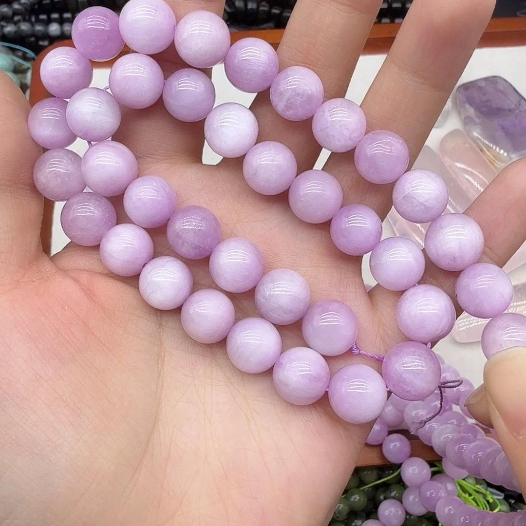 漫****未镶嵌黄晶珠宝半成品10m紫锂辉一条