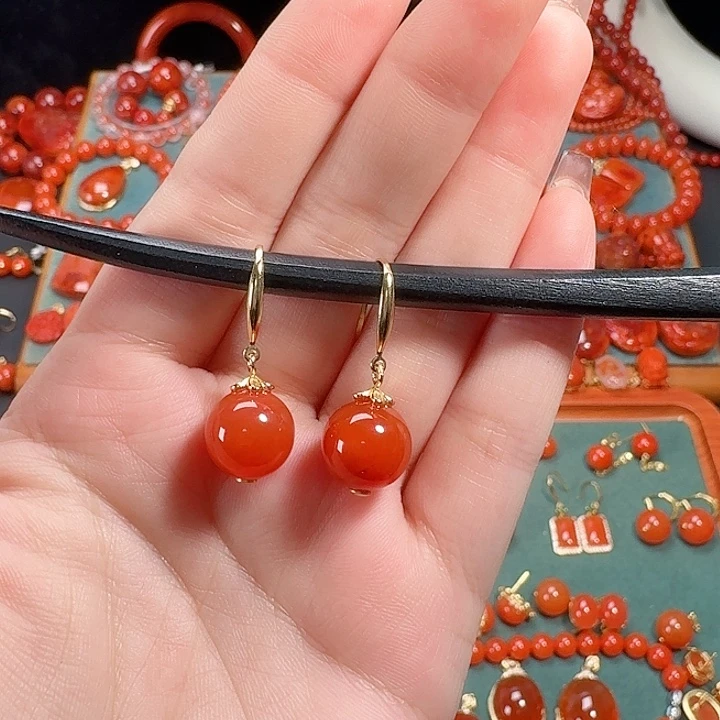 南红玛瑙银S925镶嵌11+冰红