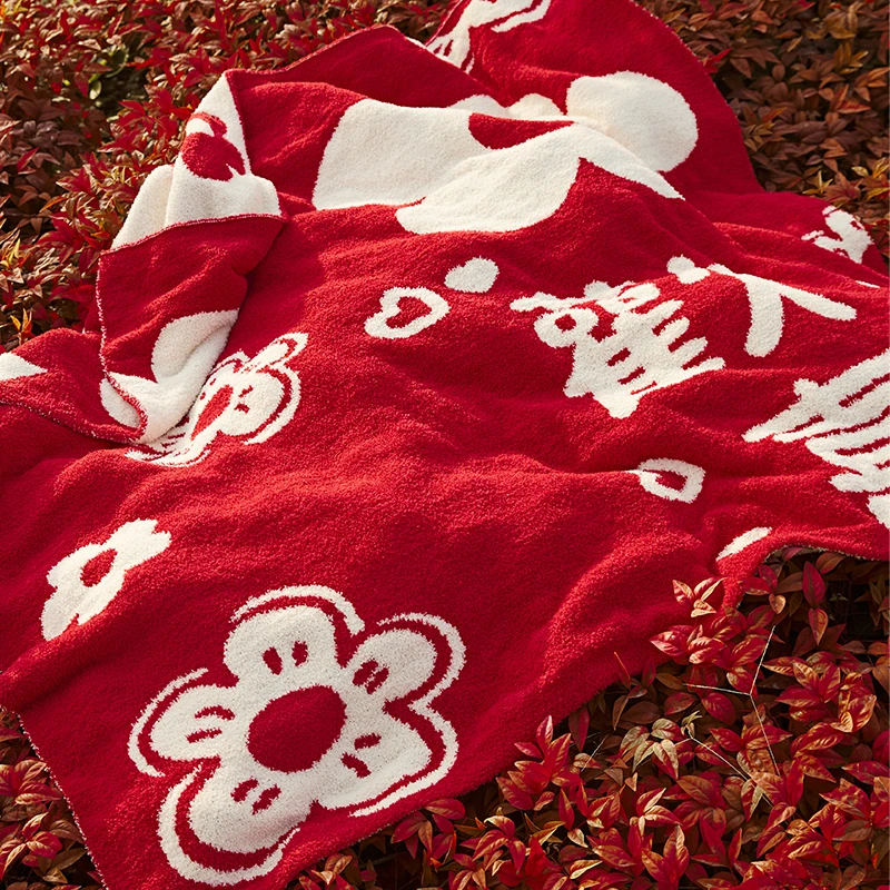 结婚礼物送闺蜜新娘实用毛毯礼盒装高级新婚送新人订婚礼百喜毯图