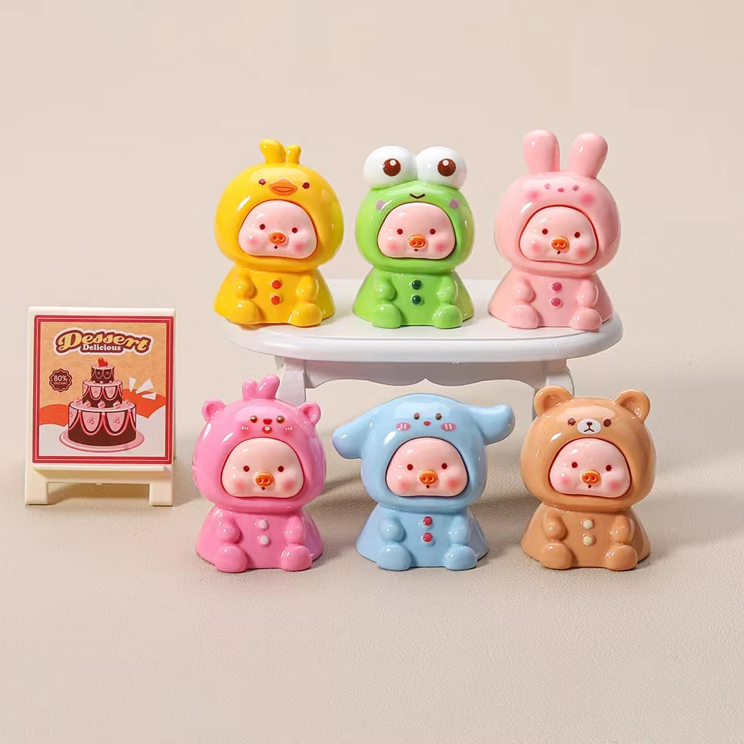 【实色动物坐坐小猪】6色款实色动物坐坐小猪摆件