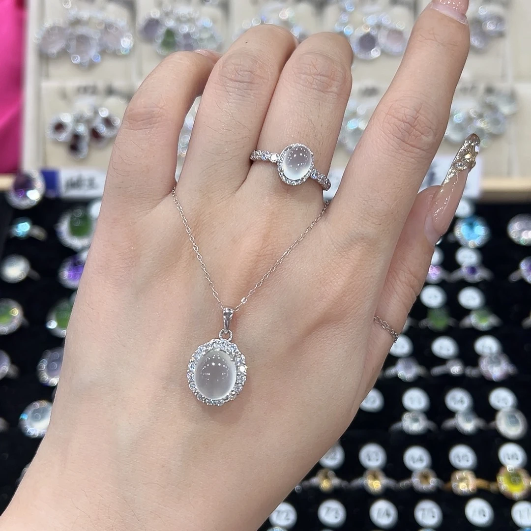 y***.蛇纹石玉银S925镶嵌戒指