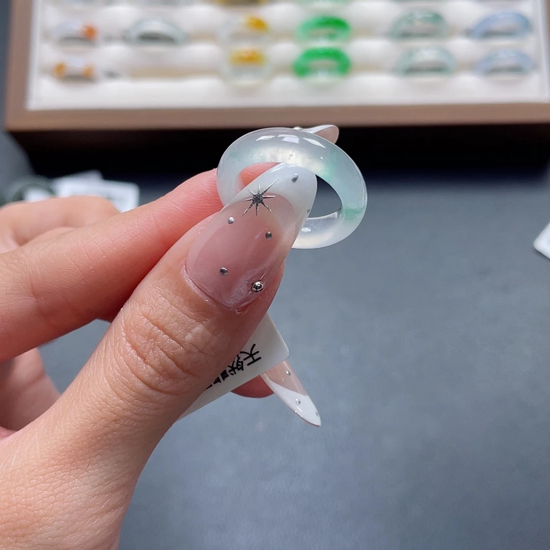 翡翠未镶嵌戒指13-14号