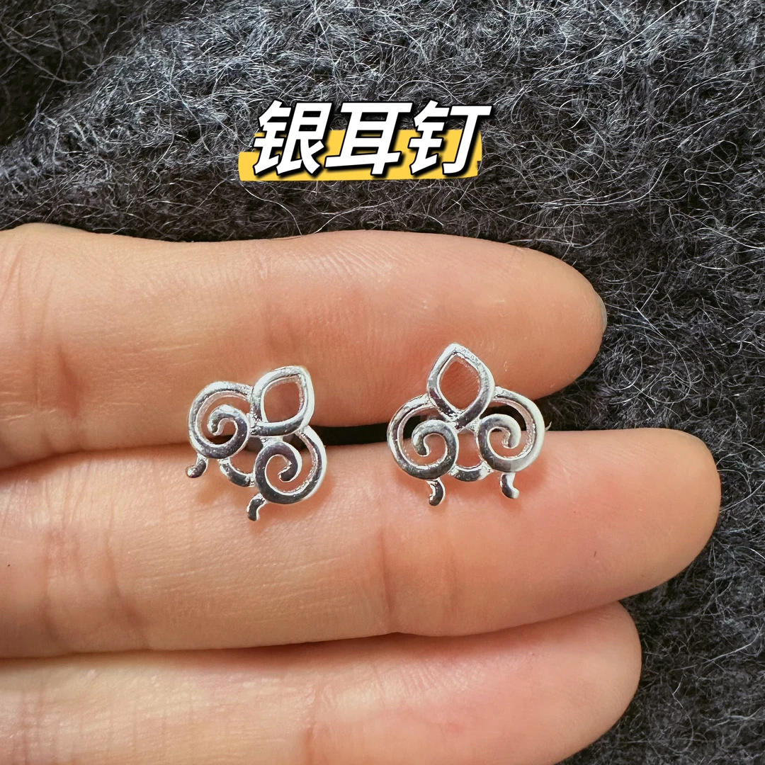 足银耳饰 银耳钉 民族风 防过敏 高级气质耳钉