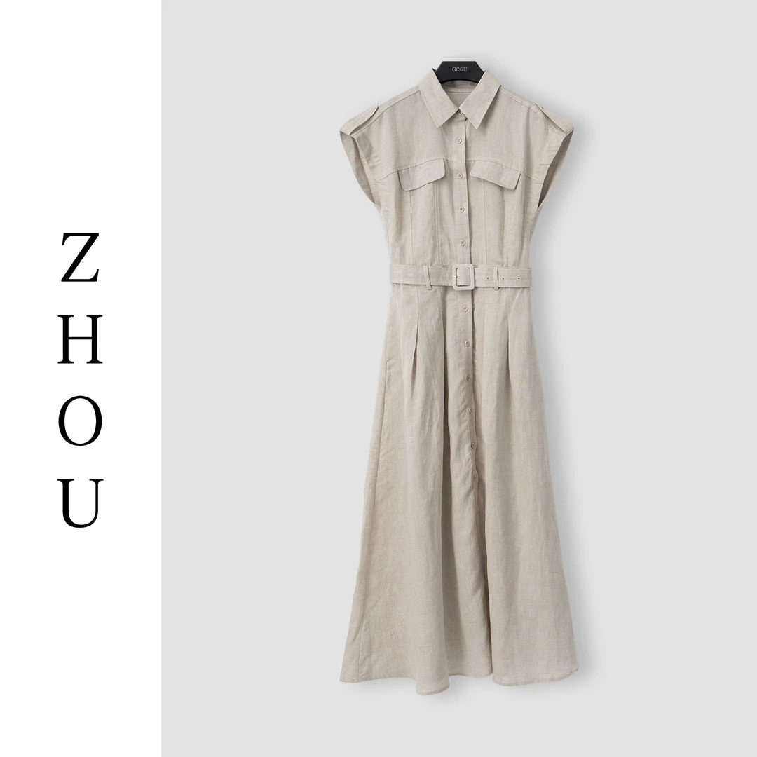 （周哥甄选）浅灰连衣裙-23916