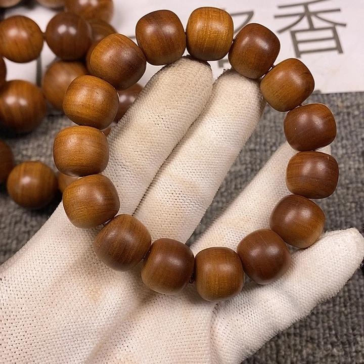 檀香木手串/手链老山檀香黑肉横纹15/16沉水