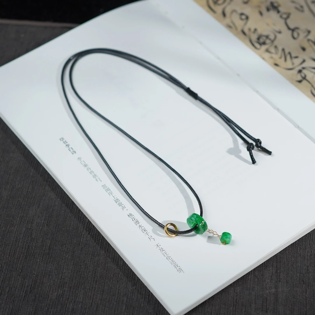 【韵撰】翡翠*项链*18k金镶嵌