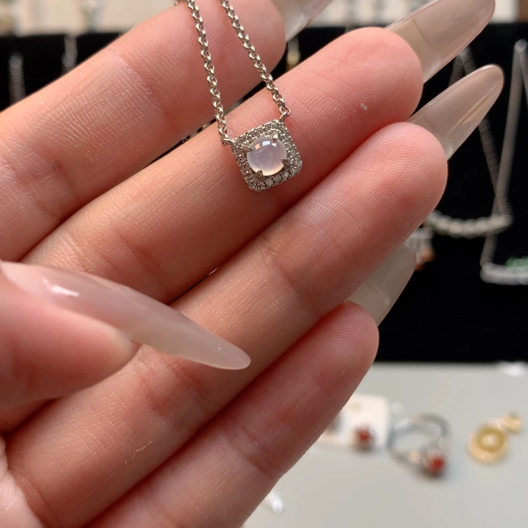 翡翠银S925镶嵌颈饰项链