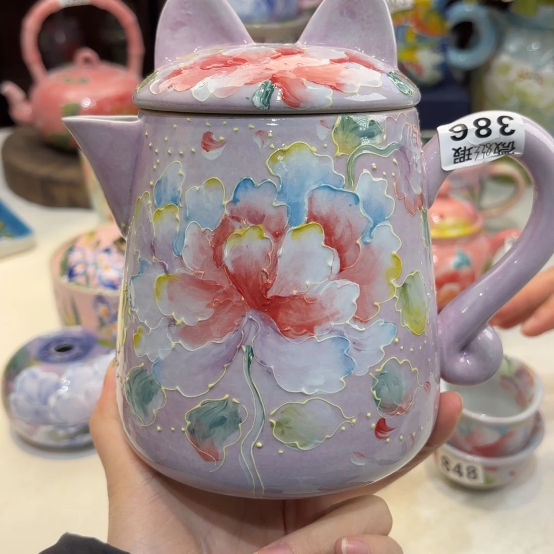 景德镇手绘高温釉下彩陶瓷茶具