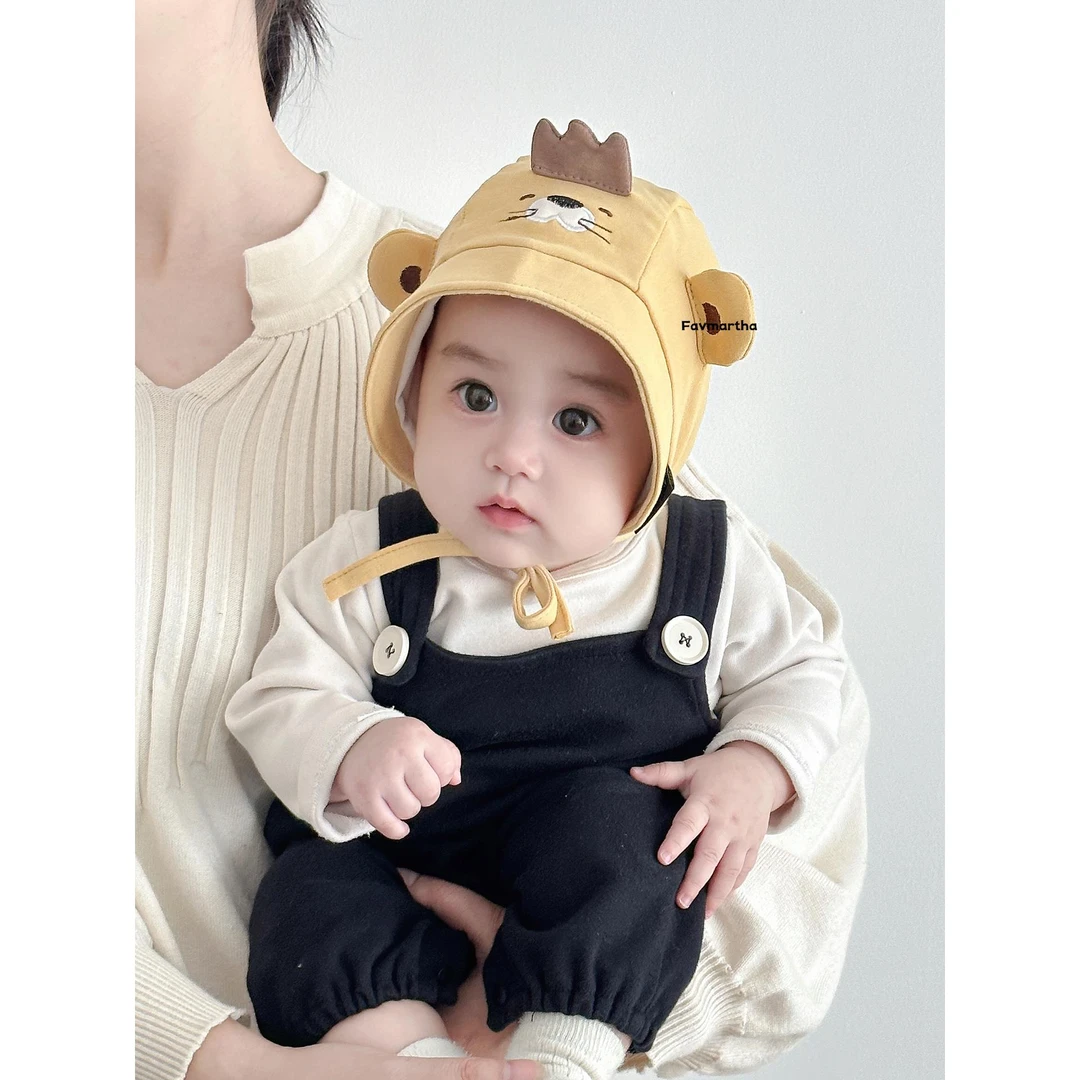 婴儿帽子春秋季宝宝遮阳帽护耳帽男童护囟门帽婴幼儿包头帽女冬季