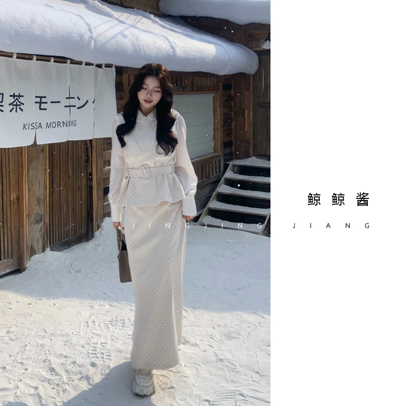 ZOZ鲸鲸酱【流光鱼尾】秋冬季新款高级感波点收腰气质显瘦半身裙