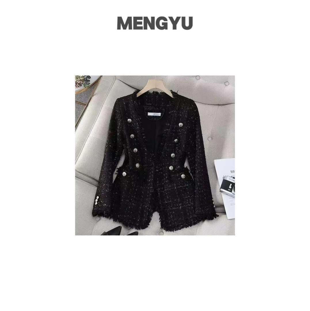 小香风软呢西装外套女长袖气质上衣2025春秋新款韩版设计感短外套