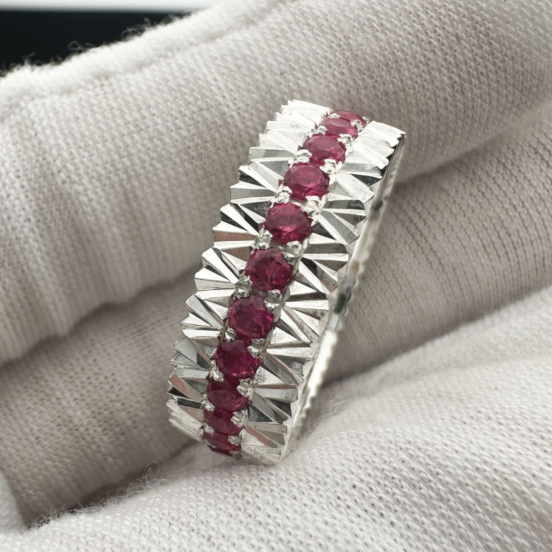 足银银制品 纯银999戒指手工个性定制小众镶嵌轻奢欧美风生日礼物