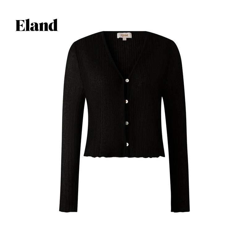 【女装优选WL】Eland衣恋毛针织衫女心形领短开衫2025夏EECKF26N51