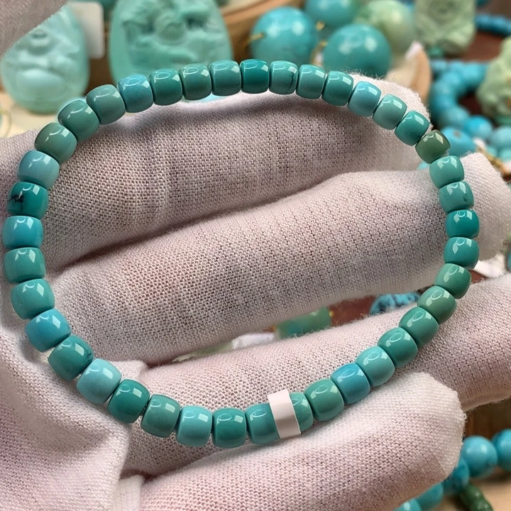 绿松石未镶嵌珠宝奇石直切单圈5.3mm