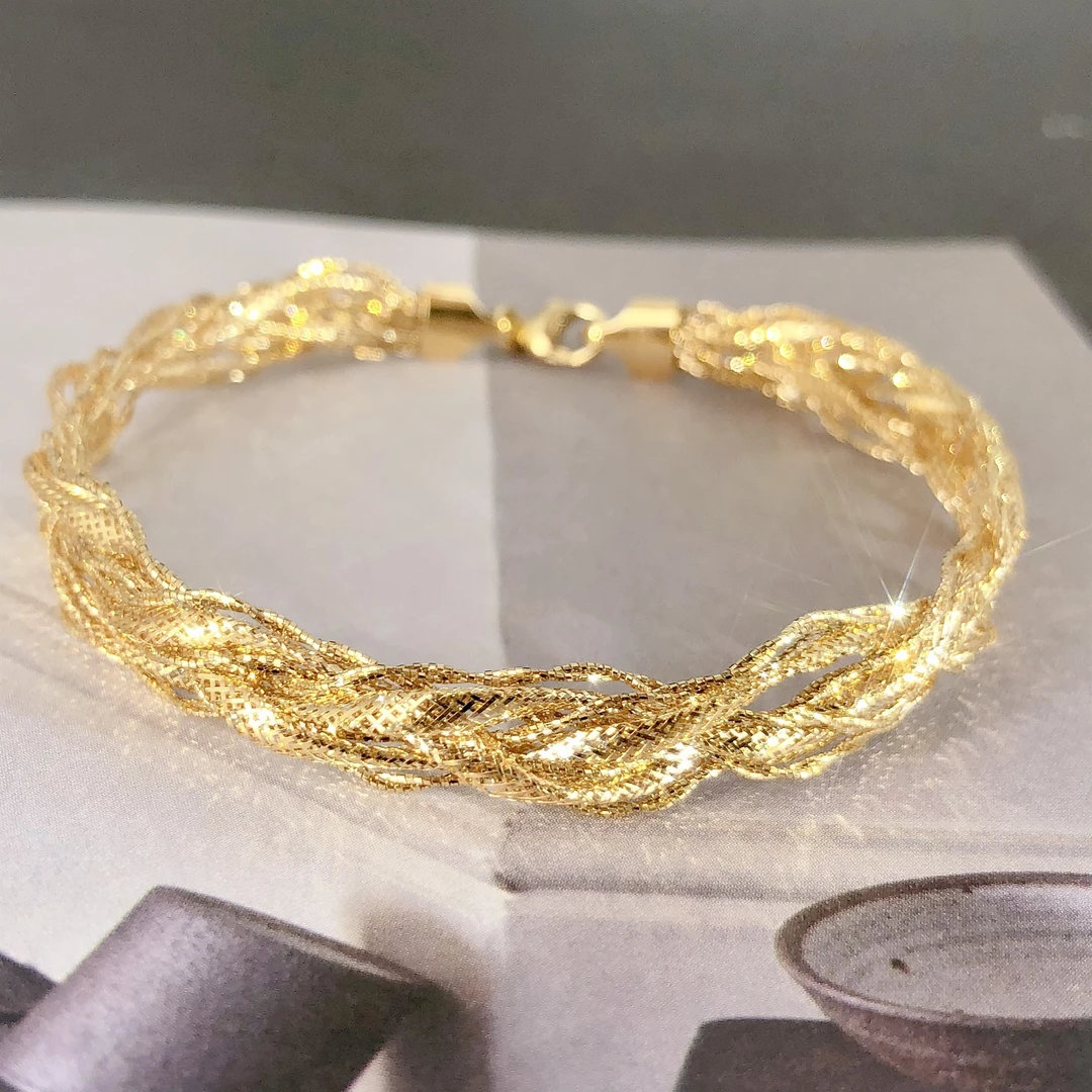 【皇冠轻奢】18k金 | 意大利手工编织“千丝万缕”手圈