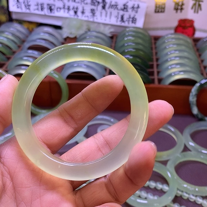 涮***吗蛇纹石玉合金手镯