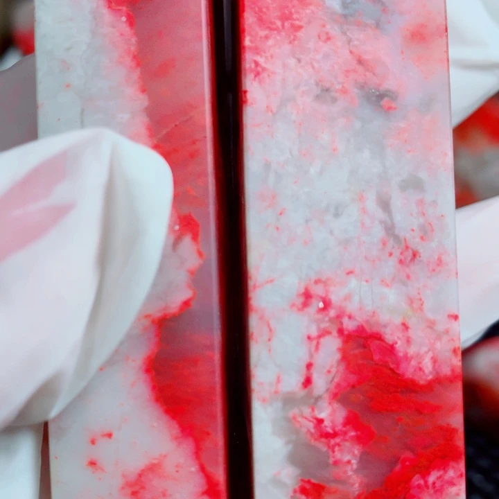 用***4巴林石巴林鸡血印章一对