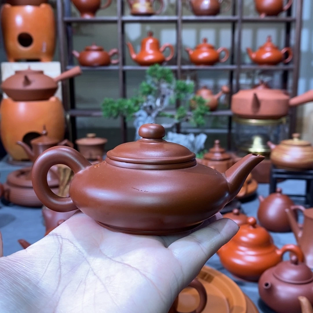 紫砂茶壶福利款潮州手拉壶朱泥大彬壶100cc