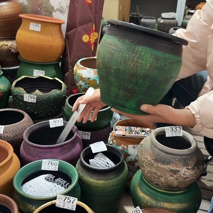 瑕疵绿色缸759高度19口径20