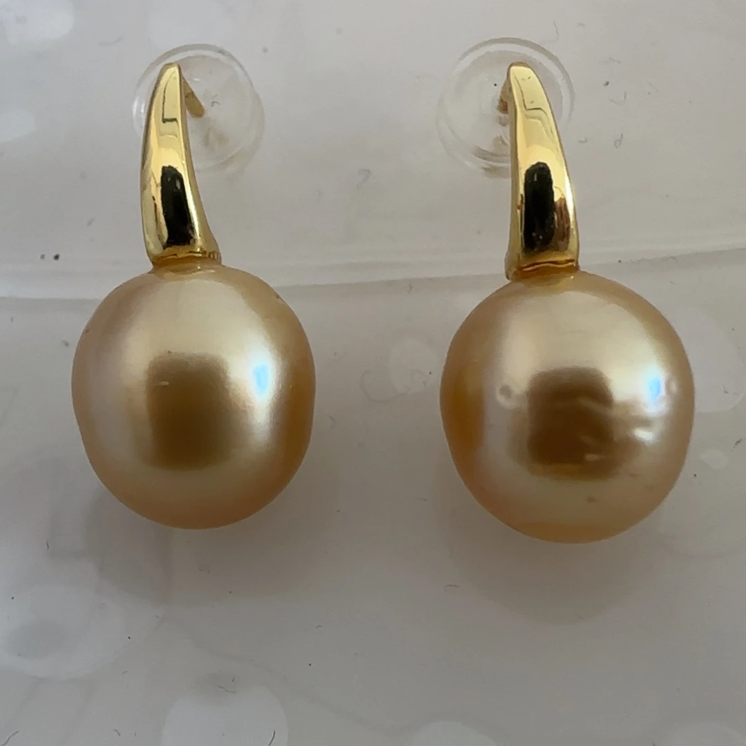 耳饰银S925镶嵌海水珍珠