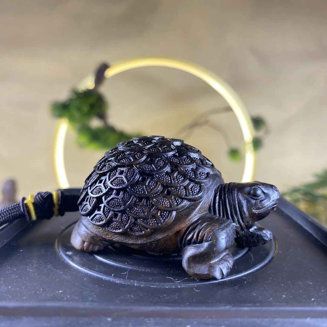 金钱龟手把件木质文玩赠送手把绳