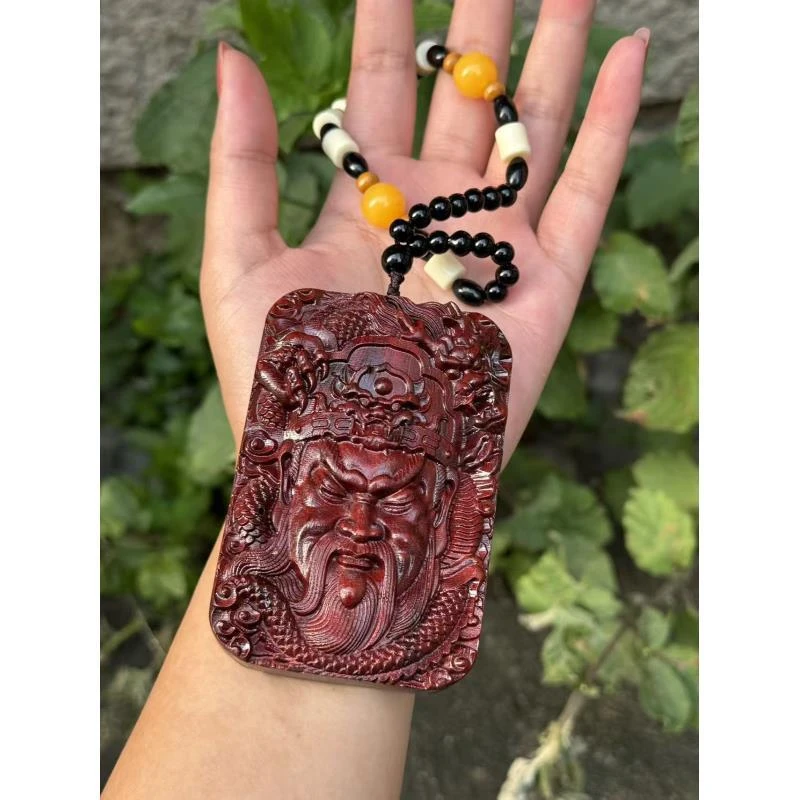 B12紫檀关公关二爷手牌