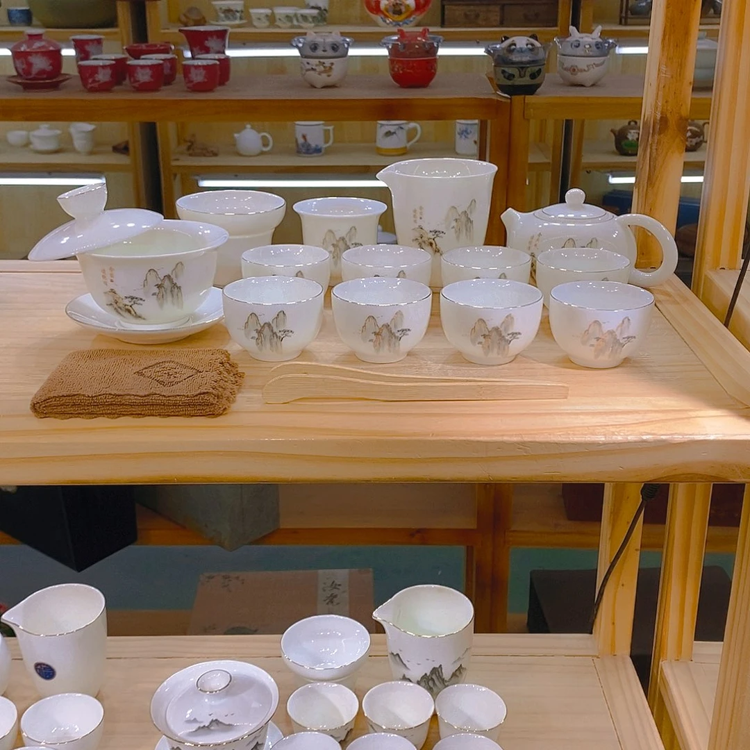 【不止】羊脂玉瓷茶具套装
