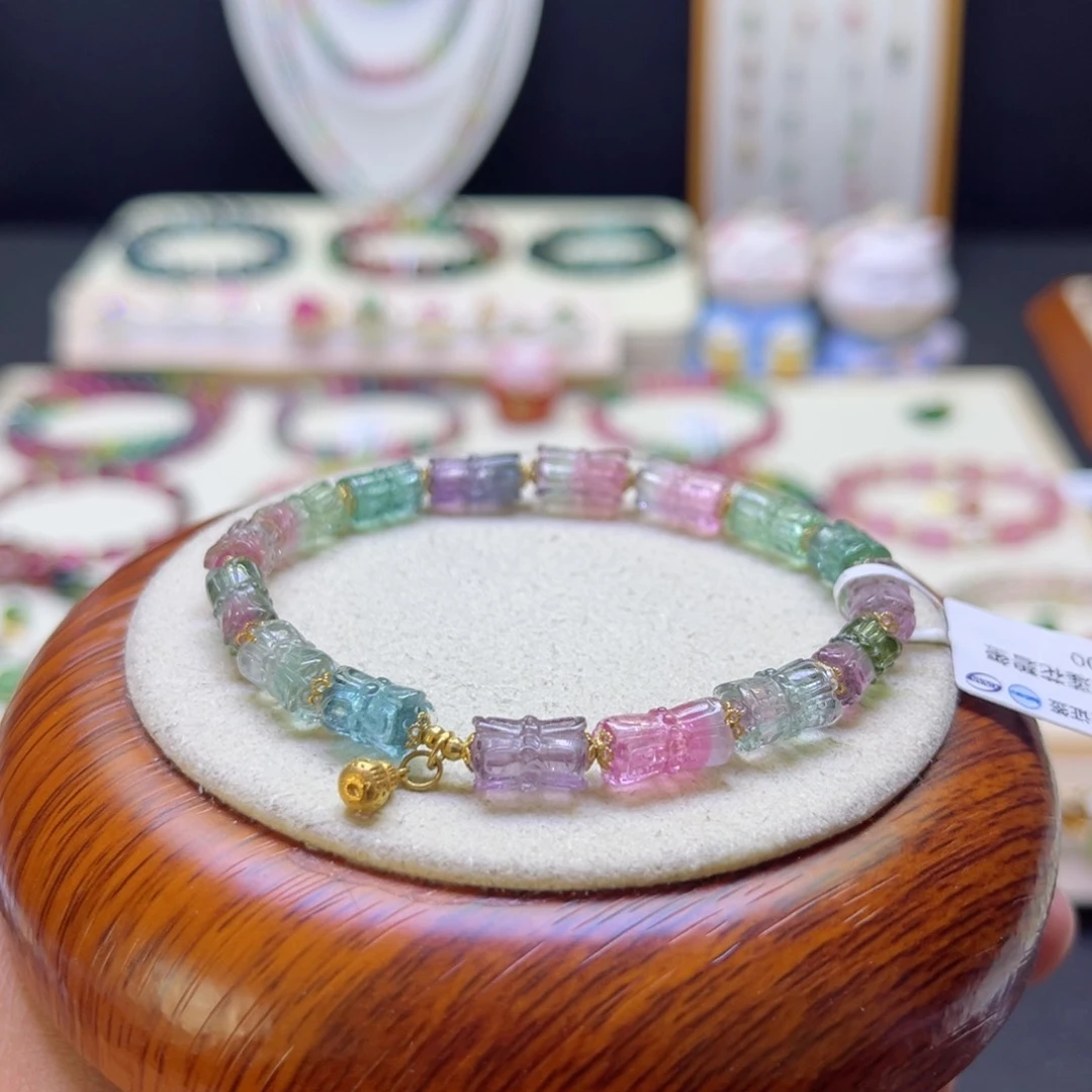 碧玺手链未镶嵌西瓜莲花