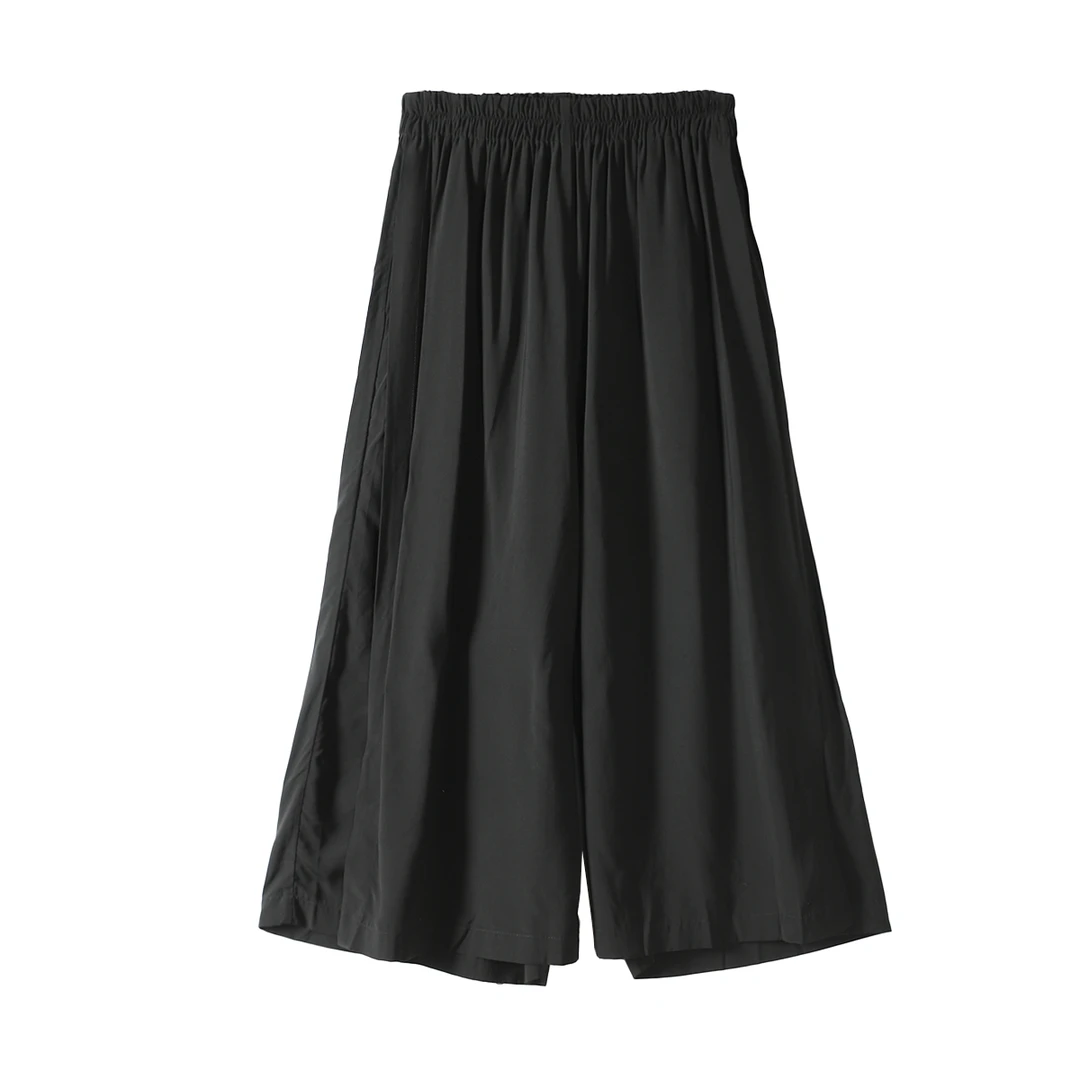 【荣】24秋品牌折扣设计感青春潮流高腰高开叉阔腿裤裙裤女士053