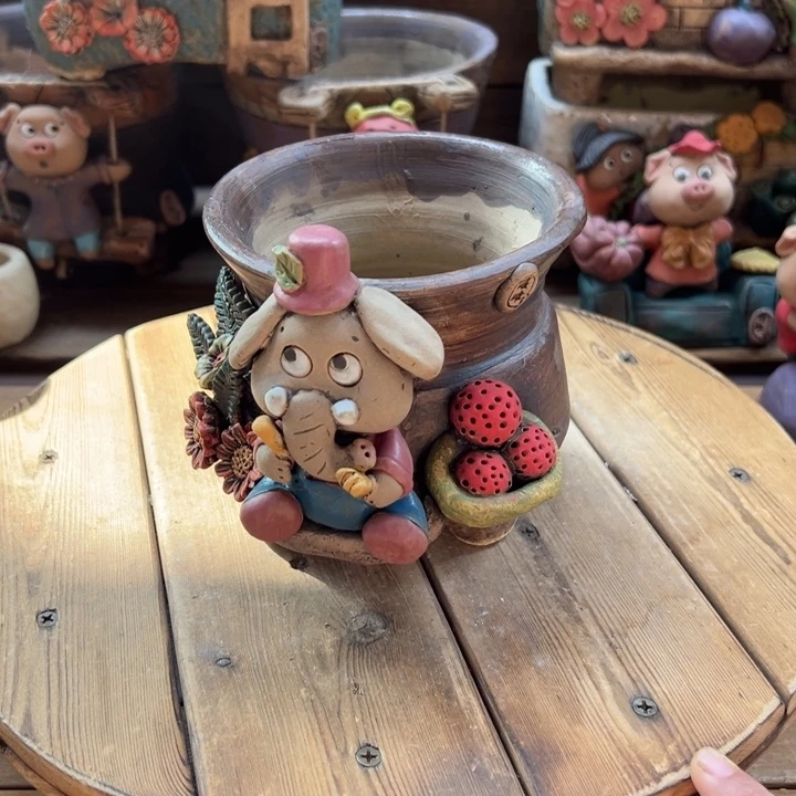 嘻哈多肉花盆百搭