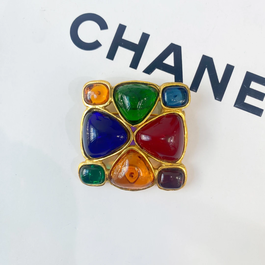 95新 Chanel/香奈儿 Chanel vintage香奈儿中古琉璃胸针
