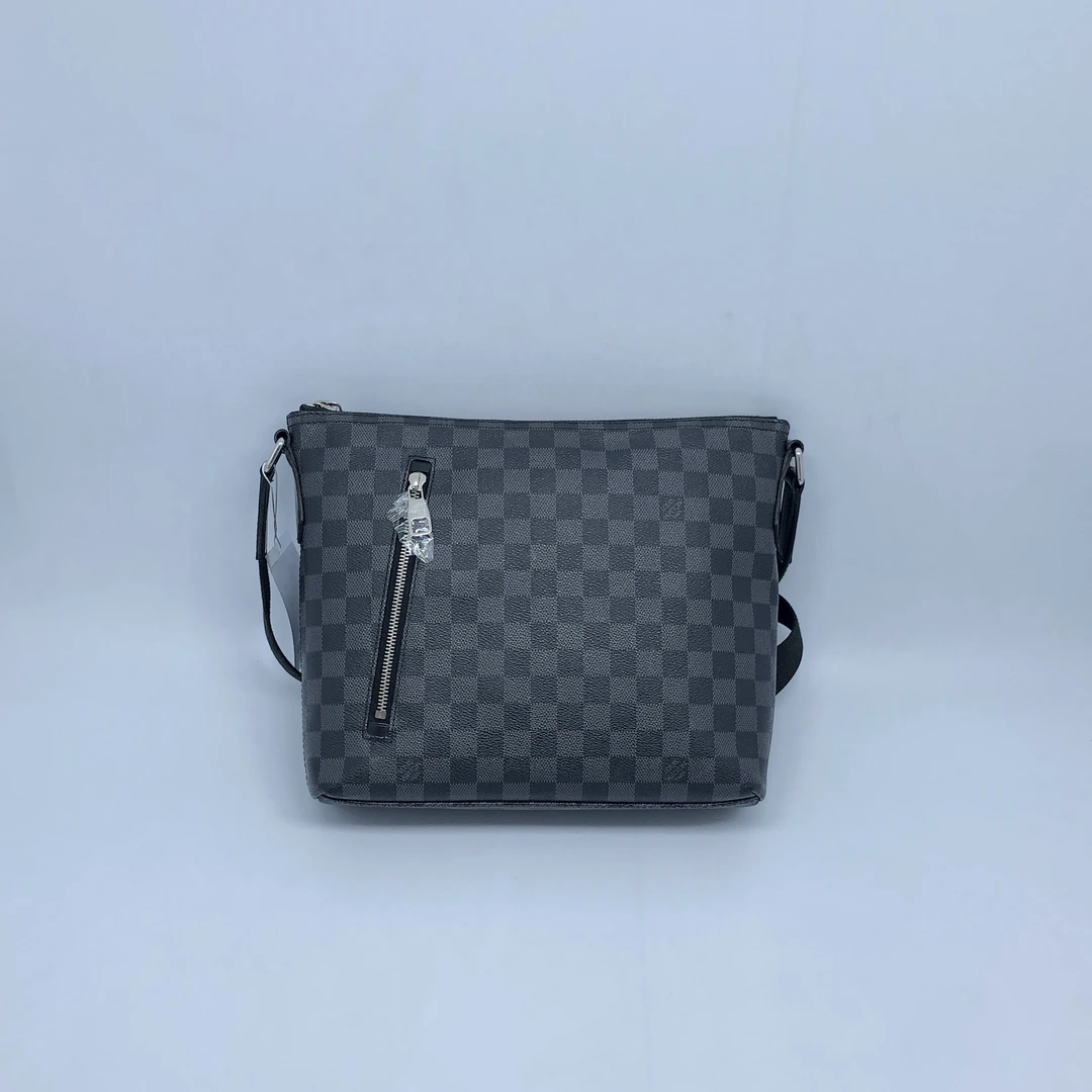 95新 LouisVuitton/路易威登 黑棋盘格饺子包/4350号经典休闲