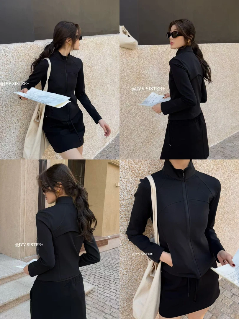 福秒-小蛮腰！显瘦立领拉链瑜伽服外套（JM70229#）JVV