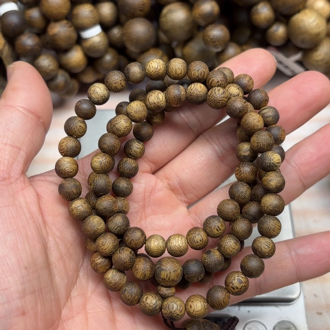 手串沉香金沙叶卡7多圈17.5克