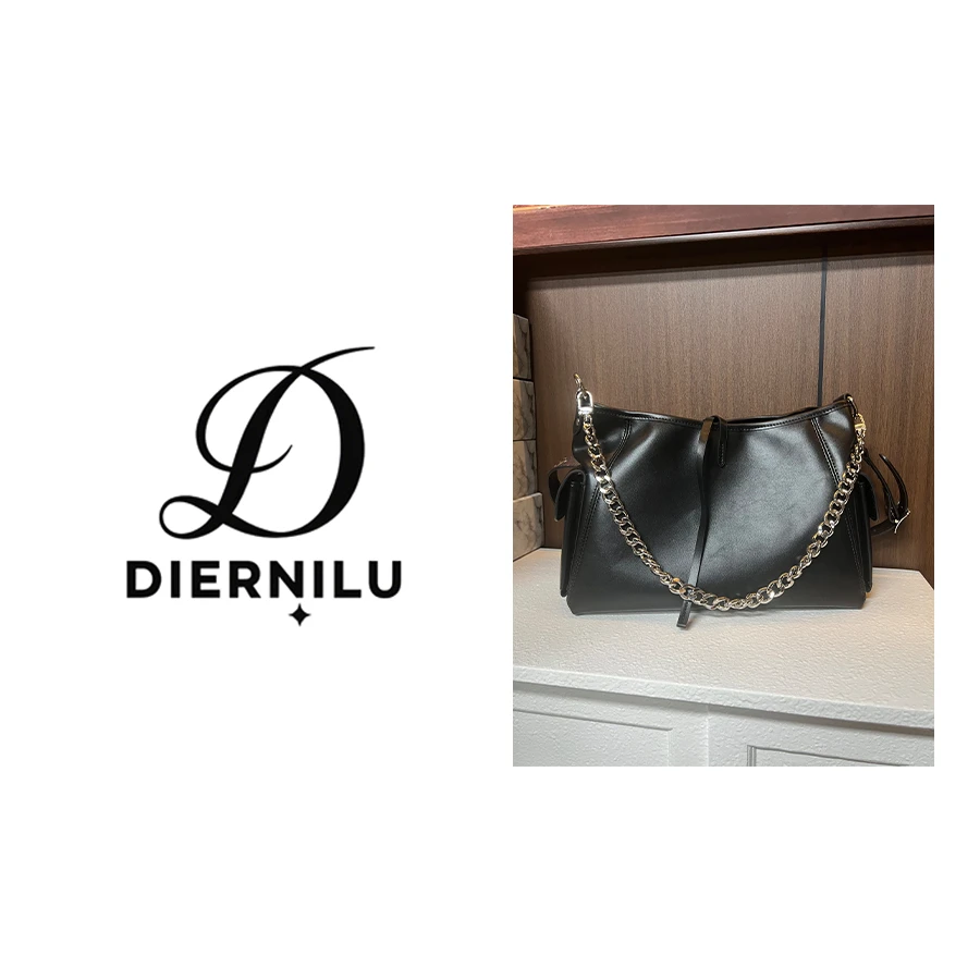 时尚大气复古百搭黑色单肩斜挎包-F8076